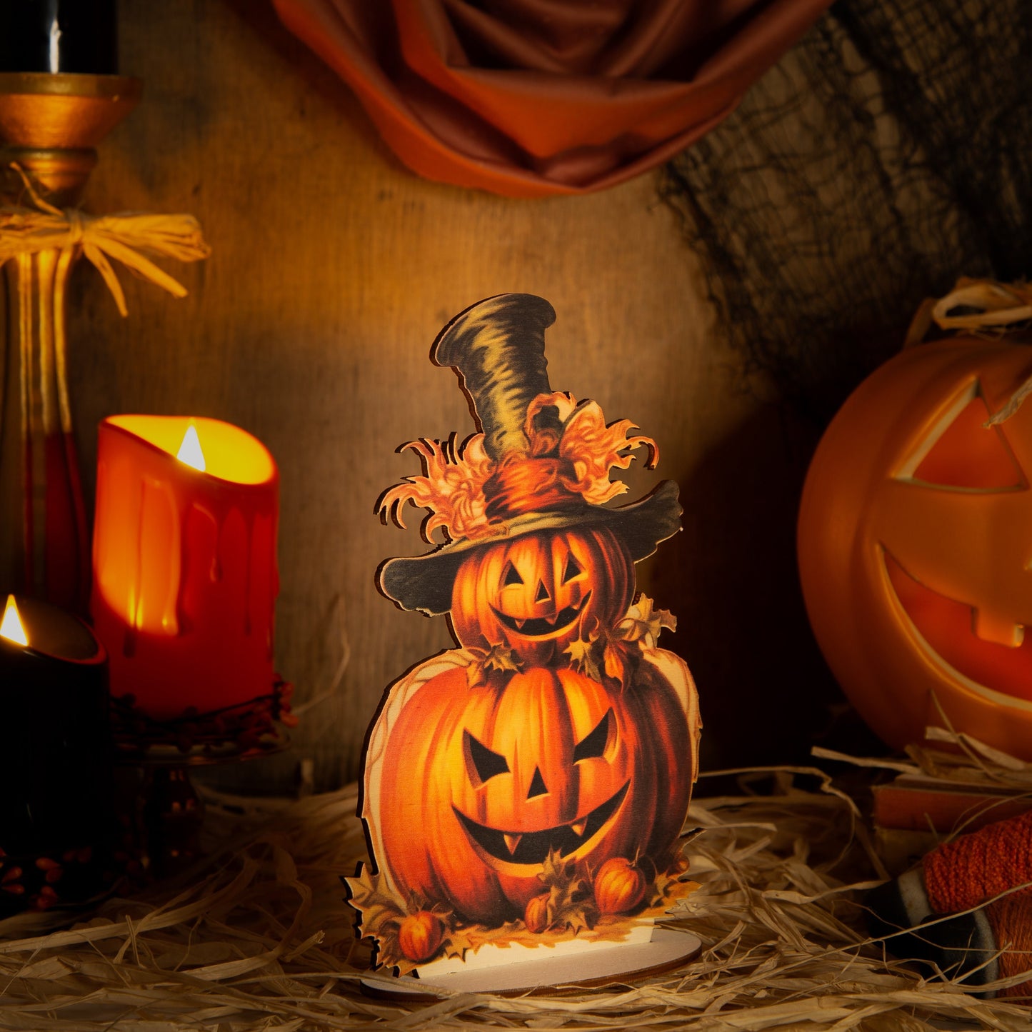 Halloween Decoration Pumpkin  wooden ornament, fall decor, halloween decor laser cut unique halloween decor