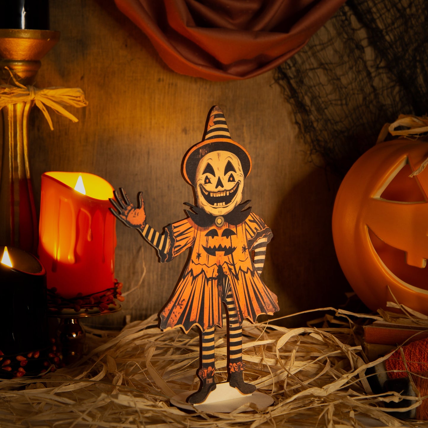 Halloween Decoration Pumpkin man wooden ornament, fall decor, halloween decor laser cut unique halloween