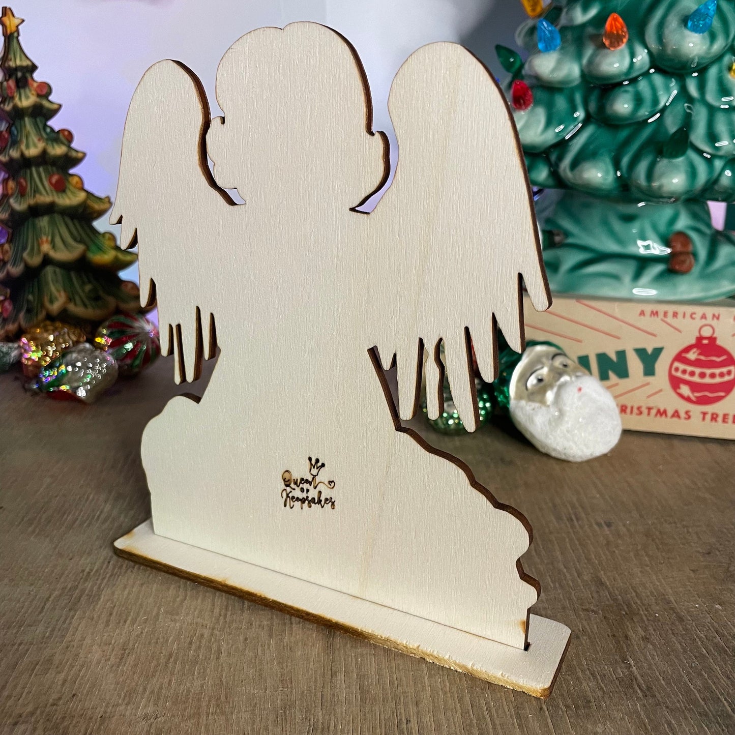 Vintage Christmas Angel Decoration wooden ornament, holiday decor, christmas decor laser cut unique Christmas