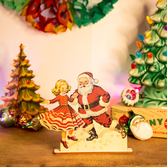 Retro Christmas Santa Decoration wooden ornament, holiday decor, christmas decor laser cut unique Christmas