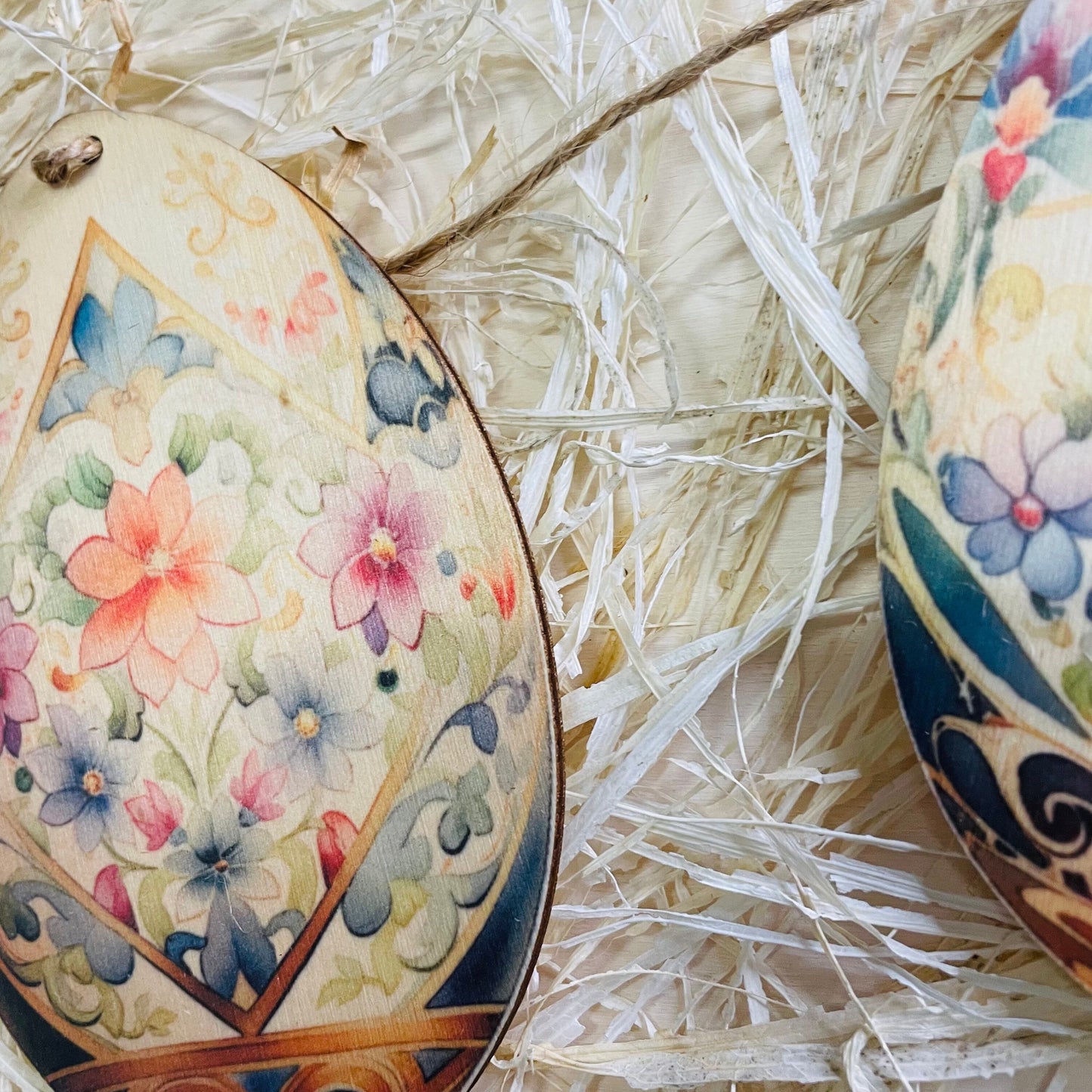 Easter egg bunting wooden Garland Decoration easter, easter decor, vintage easter handmade wooden laser cut
