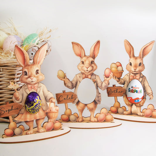 Personalised Easter Bunny Chocolate Egg Holder  | Easter Egg Holder  | Wooden Easter Decoration | Easter Gift  | Easter Hunt