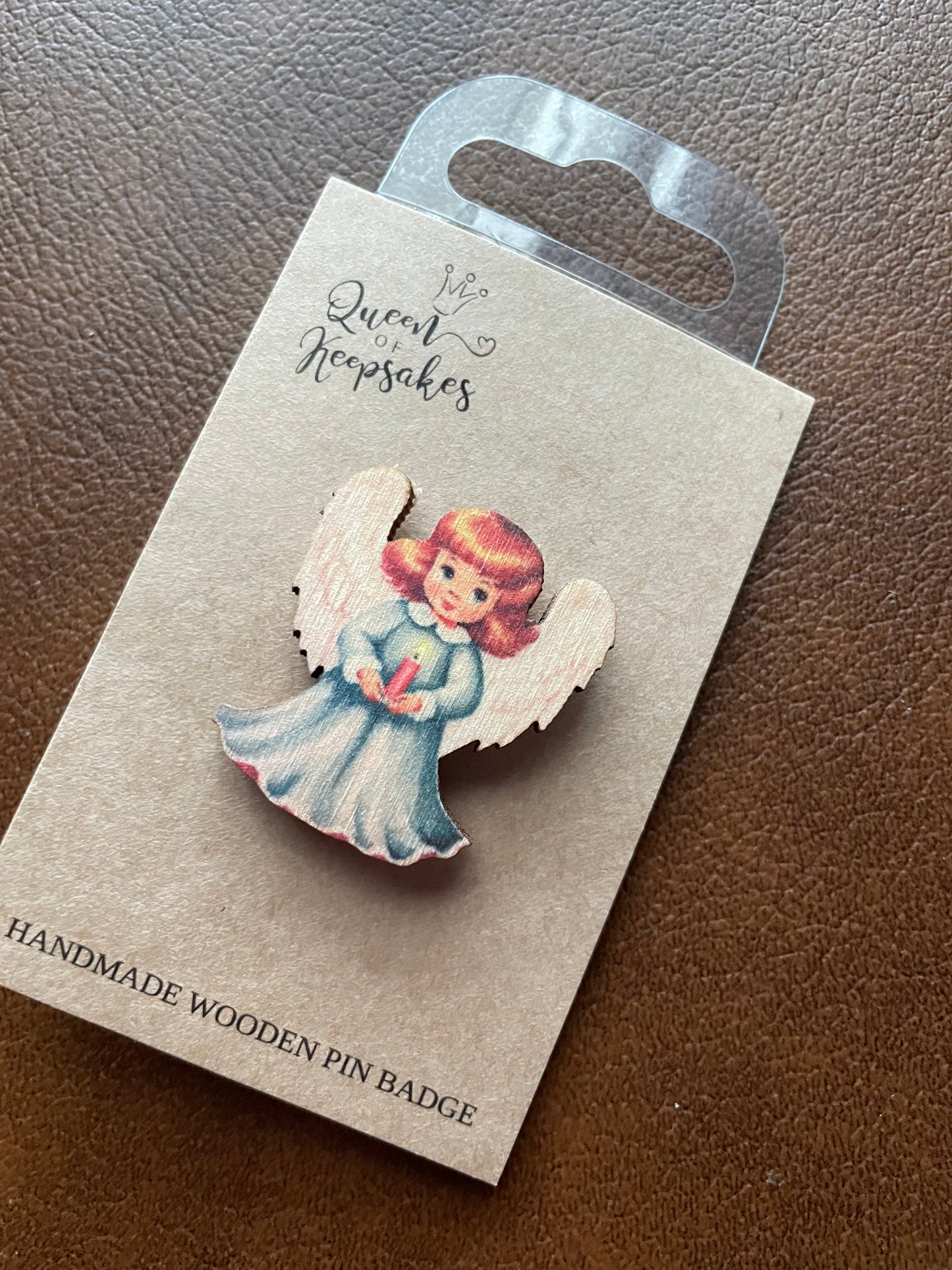 Christmas Wooden  Pin Badge