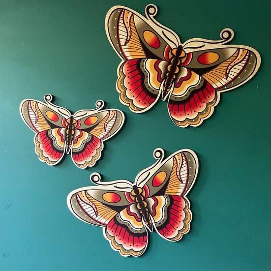 Butterfly Tattoo Wooden Wall Art