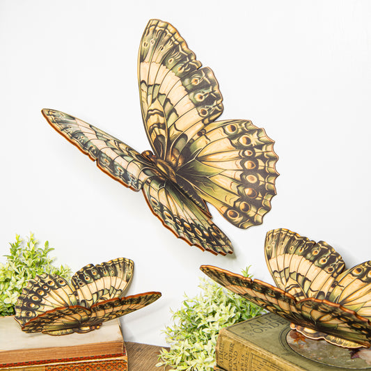 Green Wooden 3D Butterfly