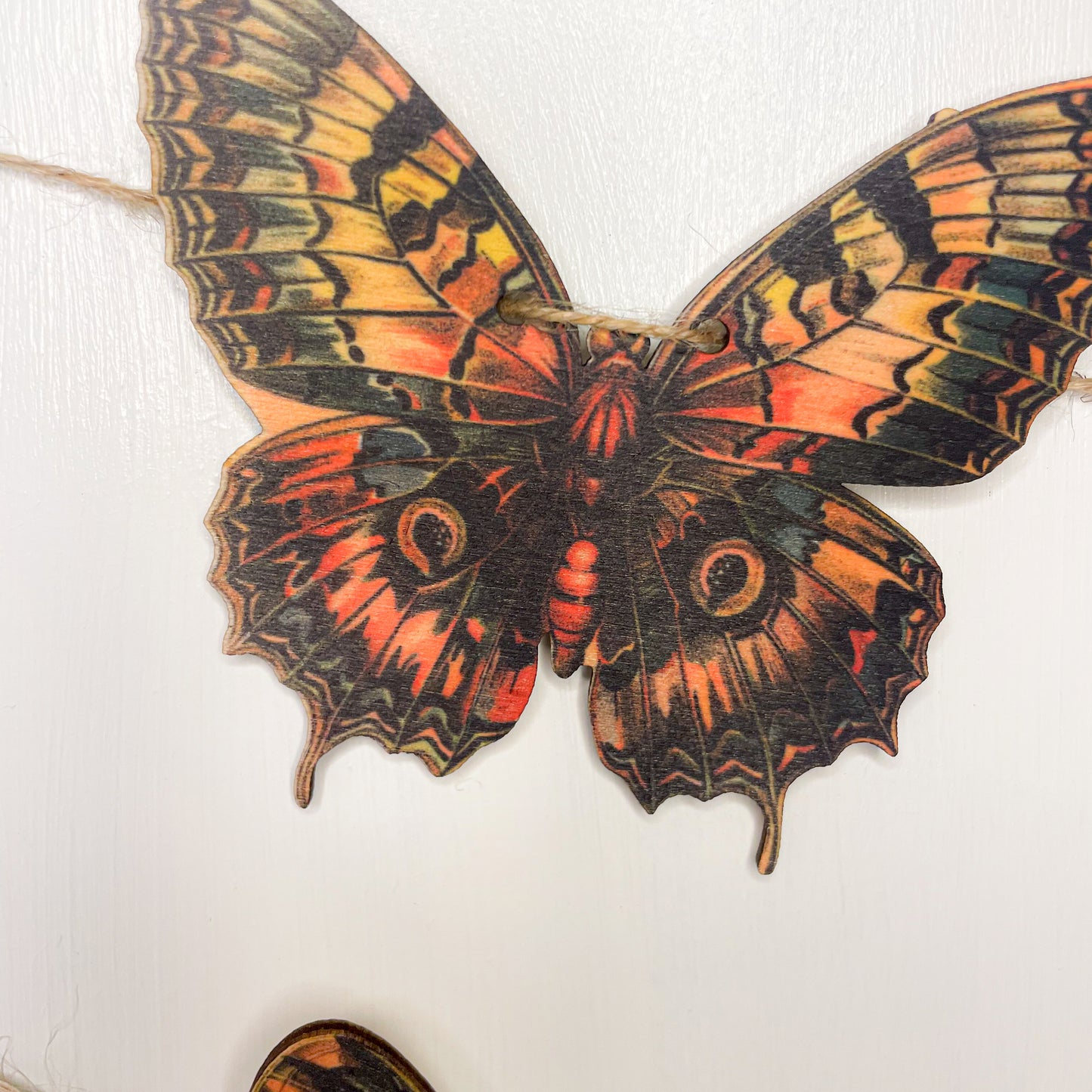 Wooden Butterfly Bunting Garland